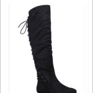 Black knee high boots